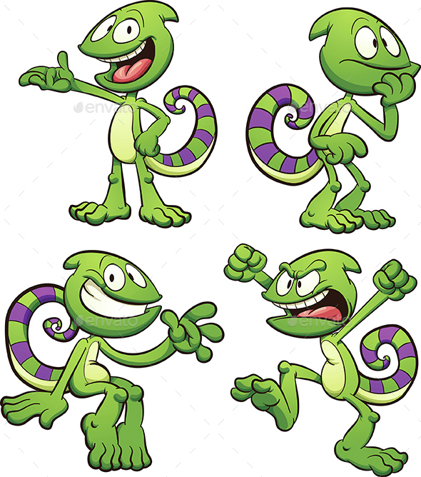 Cartoon Chameleon by memoangeles | GraphicRiver